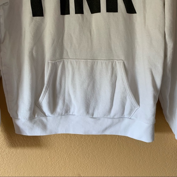 PINK Victoria’s Secret White & Black/Palm Tree 1/4 Zip Pullover - Size Small - Picture 7 of 9